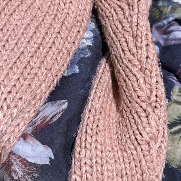 JACKSON ROWE I See You Chunky Cardigan Sweater Women Size Small Zip Dusty Pink - Picture 4 of 12